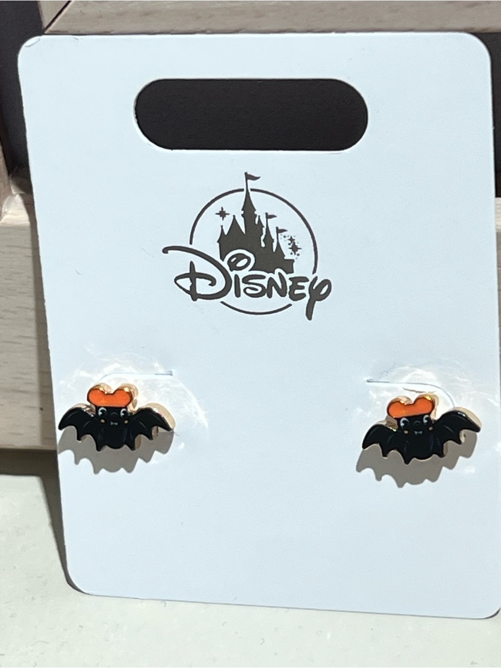 2026 Disney Parks Halloween Mickey Hat Bat Stud Earrings New